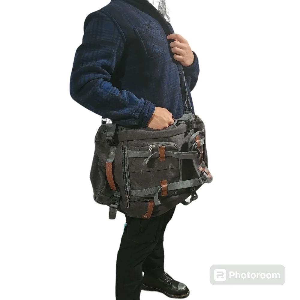 WITZMAN Travel Backpack Large Canvas Backpack Luggage Carry on Duffel Bag
